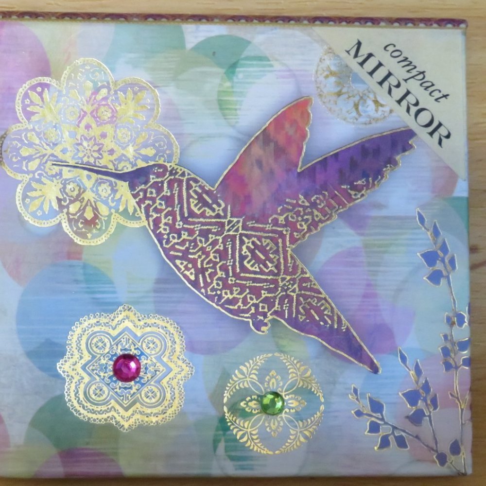 Compact Foldover Mirror Hummingbird Cover (K32)
